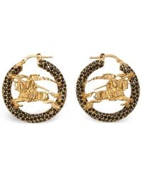 Burberry - Equestrian Knight Hoop Earrings - Lyst