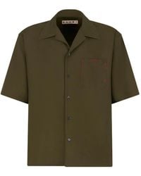 Marni - Camicia A Maniche Corte Con Logo Ricamato - Lyst
