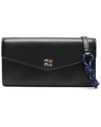 Miu Miu - Bolso de mano con placa del logo - Lyst