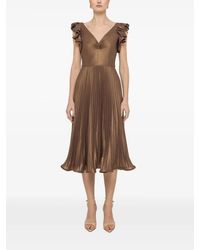Nissa - Ruffled Pleated Midi Dress - Lyst