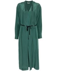 Barena - Tie-Waistband V-Neck Midi Dress - Lyst