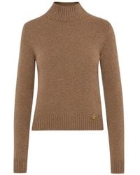 Oscar de la Renta - Flower Mock-Neck Pullover - Lyst