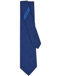 Ferragamo - Navy Blue Embroidered Silk Tie - Lyst