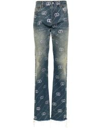 Gucci - Straight-Leg-Jeans mit GG - Lyst