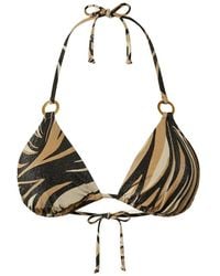 Twinset - Triangle Bikini Top With Lurex And Print - Lyst