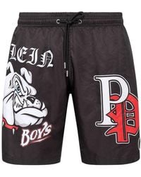 Philipp Plein - Bulldogs-Print Swim Shorts - Lyst