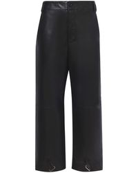 Proenza Schouler - Leather Cropped Straight-leg Trousers - Lyst