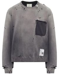 Maison Mihara Yasuhiro - Sun-Faded Distressed Sweater - Lyst