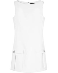 Versace - Vestido corto de crepé con botones Medusa Head - Lyst