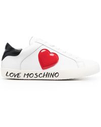 Love Moschino - Heart Logo-patch Low-top Sneakers - Lyst