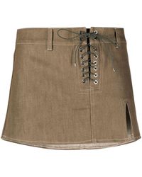 Ludovic de Saint Sernin - Lace-up Cotton Miniskirt - Lyst
