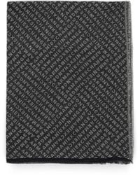 Emporio Armani - Logo-Jacquard Frayed Scarf - Lyst