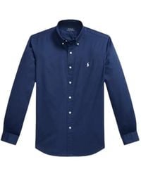 Polo Ralph Lauren - Featherweight Katoenen Button-Down Overhemd Met Geborduurd Logo - Lyst