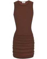 Saint Laurent - Stretch Tulle Short Dress - Lyst