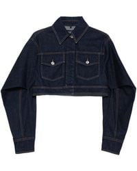 Sportmax - Curved-Sleeve Denim Jacket - Lyst
