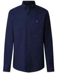 Hackett - Camisa Oxford Con Logo Bordado - Lyst