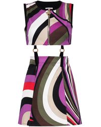 Emilio Pucci - Iride-print Cut-out Mini Dress - Lyst