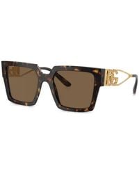 Dolce & Gabbana - Crystal-Embellished Square-Frame Sunglasses - Lyst