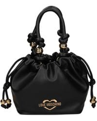 Love Moschino - Logo-Plaque Knotted Bucket Bag - Lyst