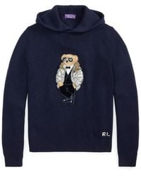 Ralph Lauren - Bear-Patch Long-Sleeve Cashmere Hoodie - Lyst