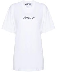 Moschino - Katoenen T-Shirt Met Geborduurd Logo - Lyst