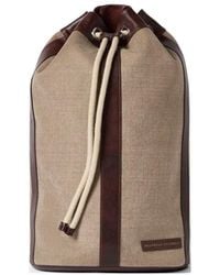 Brunello Cucinelli - Water-Resistant Canvas And Burnished Calfskin Drawstring Backpack - Lyst