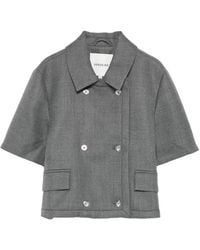 Herskind - Earl Double-Breasted Cropped Jacket - Lyst
