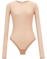Saint Laurent - Sheer Long-Sleeve Bodysuit - Lyst