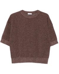 Brunello Cucinelli - T-Shirt Met Metallic-Effect - Lyst