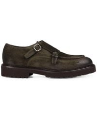 Doucal's - Suede Double-Buckle Monk Shoes - Lyst
