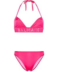 Balmain - Logo-embellished Bikini Set - Lyst