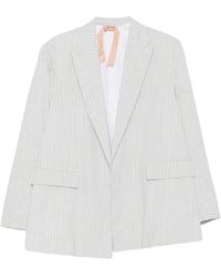 N°21 - Pinstripe-Pattern Peak-Lapel Blazer - Lyst