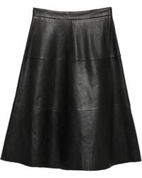 P.A.R.O.S.H. - Leather Midi Skirt - Lyst