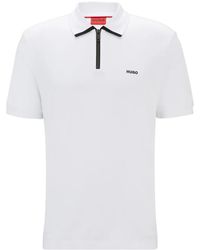 HUGO - Zip-Up Polo Shirt - Lyst
