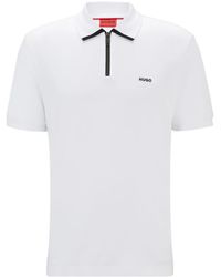 HUGO - Zip-Up Polo Shirt - Lyst