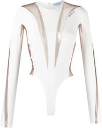Mugler - Illusion Sheer-Details Bodysuit - Lyst