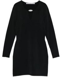 Alexander Wang - Metal Logo V-Neck Mini Dress - Lyst