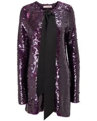 Carolina Herrera - Sequin-Embellished Pussy-Bow Blouse - Lyst