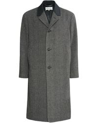Maison Margiela - Mid-Length Coat With Textured Fabric - Lyst