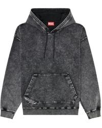DIESEL - Treated Denim-Effect Hoodie - Lyst