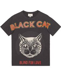 Lyst - Gucci black cat T-shirt - Lyst Index Q3 2018