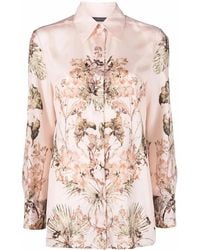 Alberta Ferretti - Floral-Print Silk Shirt - Lyst