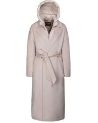 Moorer - Olivie Kapuzenmantel mit Gürtel - Lyst