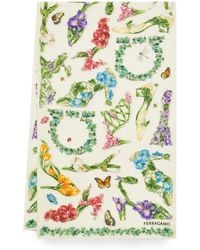 Ferragamo - Eden Shoes Print Silk Scarf - Lyst