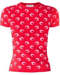 Marine Serre - Moon Jacquard Organic Cotton T-Shirt - Lyst