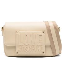 Love Moschino - Embossed-Logo Flap-Top Cross-Body Bag - Lyst