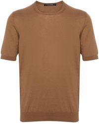 Tagliatore - Crew-neck Fine-knit T-shirt - Lyst