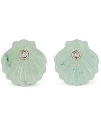 Mateo - Boucles D'Oreilles Venus Serties De Jade Et Diamants - Lyst