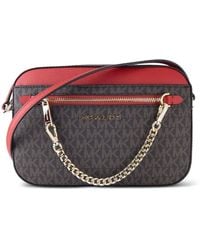 Michael Kors - Large Jet Set Monogram-Pattern Cross Body Bag - Lyst