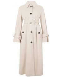 Moorer - Trench Ceinturé Avorio À Boutonnière - Lyst
